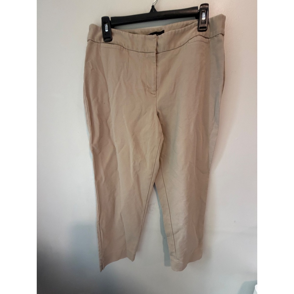 Talbots Curvy Fit Ankle Pants Tan Khaki Trousers Womens Size 8